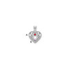 14KW MOM in Heart 2 Birthstones w/18k Bezel Pendant