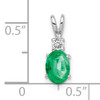 14k White Gold 7x5mm Oval Emerald A Diamond pendant