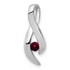 14k White Gold 3mm Garnet pendant