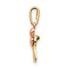 14k Yellow and Rose Gold CZ Children's Cross Heart Pendant