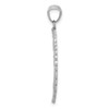 14K White Gold Polished and Textured Angel Wing Pendant