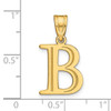 14k Polished Etched Letter B Initial Pendant