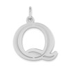 14kw Polished Etched Letter Q Initial Pendant