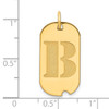 14k Polished Letter B Initial Dog Tag Pendant