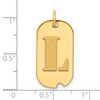 14k Polished Letter L Initial Dog Tag Pendant