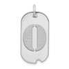 14kw Polished Letter O Initial Dog Tag Pendant
