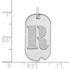 14kw Polished Letter R Initial Dog Tag Pendant