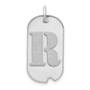 14kw Polished Letter R Initial Dog Tag Pendant