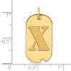 14k Polished Letter X Initial Dog Tag Pendant