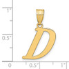 14k Polished Letter D Initial Pendant