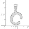 14kw Polished Bubble Letter C Initial Pendant