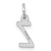 14k White Gold Small Slanted Block Letter Z Initial Charm