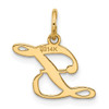 14K Small Fancy Script Letter Z Initial Charm