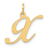 14K Medium Fancy Script Letter X Initial Charm