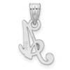14KW White Gold Script Letter A Initial  Pendant