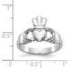 14k White Gold Polished Men's Claddagh Ring