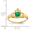 14k CZ May Birthstone Claddagh Heart Ring