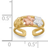 14k Two-tone & Rhodium Plumeria Toe Ring