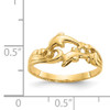 14K Double Dolphins with Waves Ring