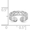 14k White Gold Polished w/ Design Toe Ring