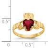 14k January CZ Birthstone Claddagh Ring
