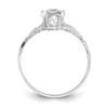 14k White Gold April CZ Birthstone Claddagh Ring