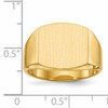 14k 13.5x14.5mm Closed Back Men's Signet Ring