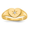 14k .01ct. Diamond 7.0x10.0mm Open Back Heart Signet Ring 14k .01ct. Diamond 7.0x10.0mm Open Back Heart Signet Ring