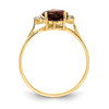 14k 7mm Heart Garnet AAA Diamond ring