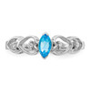 14k White Gold 6x3mm Marquise Blue Topaz VS Diamond ring