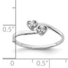 14k White Gold Polished AA Diamond heart ring