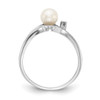 14k White Gold 5mm FW Cultured Pearl AAA Diamond ring