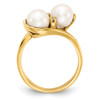 14k 6mm FW Cultured Pearl AAA Diamond ring