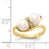 14k 6mm FW Cultured Pearl AAA Diamond ring