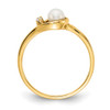 14k 4mm FW Cultured Pearl AAA Diamond ring