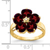 14k 6mm Heart Garnet AAA Diamond ring