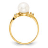 14k Gold 7mm FW Cultured Pearl VS Diamond ring