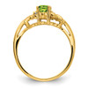 14k Peridot & AA Diamond Ring