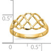 14k Polished & Diamond-Cut Fancy Ring