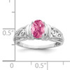 14k White Gold 7x5mm Oval Pink Tourmaline ring