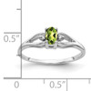 14k White Gold 5x3mm Oval Peridot A Diamond ring