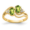 14k 6x4mm Oval Peridot AA Diamond ring