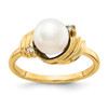 14k 7mm FW Cultured Pearl VS Diamond ring