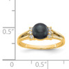 14k Gold 6mm Black FW Cultured Pearl AAA Diamond ring