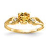 14k 5mm Heart Citrine A Diamond ring