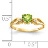 14k 5mm Heart Peridot AA Diamond ring