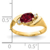 14k 7x5mm Oval Created Ruby AAA Diamond ring
