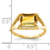 14k 9x7mm Emerald Cut Citrine ring
