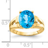 14k 11x9mm Oval Blue Topaz ring