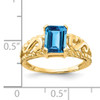 14k 8x6mm Emerald Cut Blue Topaz ring